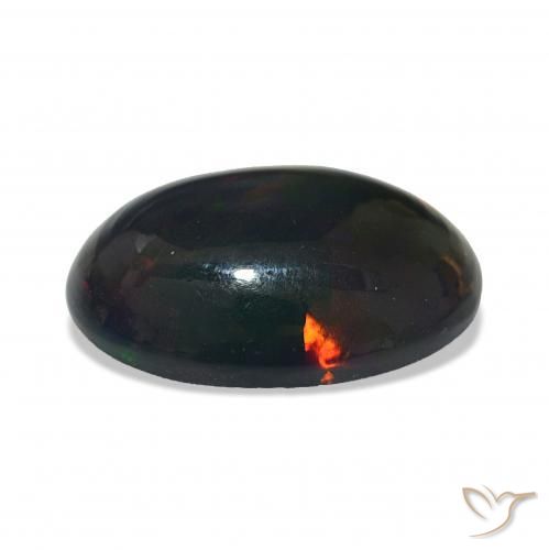 Opale noire Multicolore naturelle ovale, 2.37 ct, Opaque