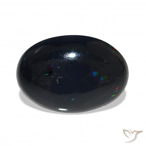 Opale noire Multicolore naturelle ovale, 4.51 ct, Opaque