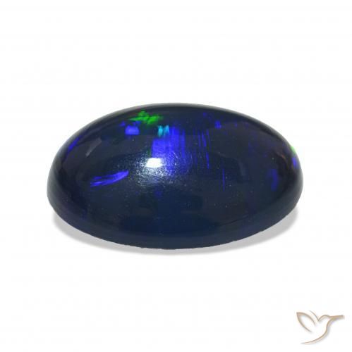Opale noire Multicolore naturelle ovale, 3.79 ct, Opaque