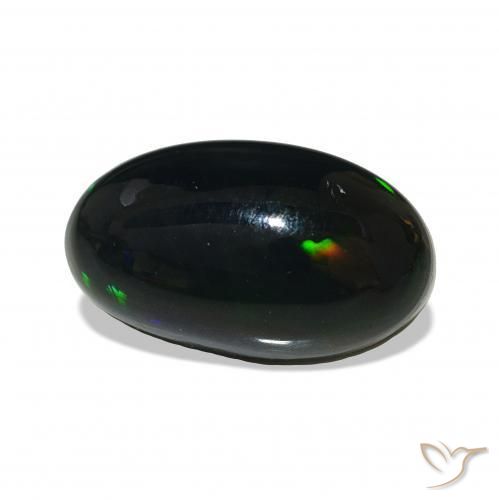 Opale noire Multicolore naturelle ovale, 3.00 ct, Opaque