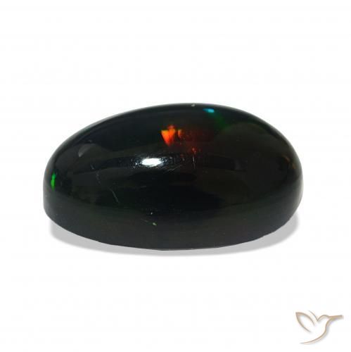 Opale noire Multicolore naturelle ovale, 3.00 ct, Opaque