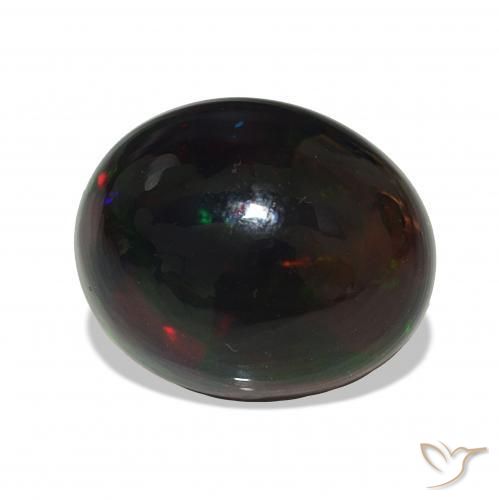 Opale noire Multicolore naturelle ovale, 4.09 ct, Opaque