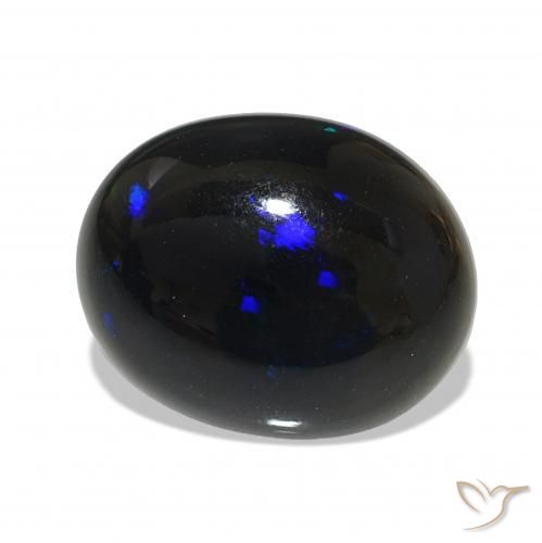 Opale noire Multicolore naturelle ovale, 3.38 ct, Opaque