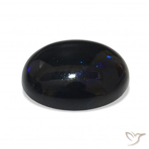Opale noire Multicolore naturelle ovale, 3.38 ct, Opaque