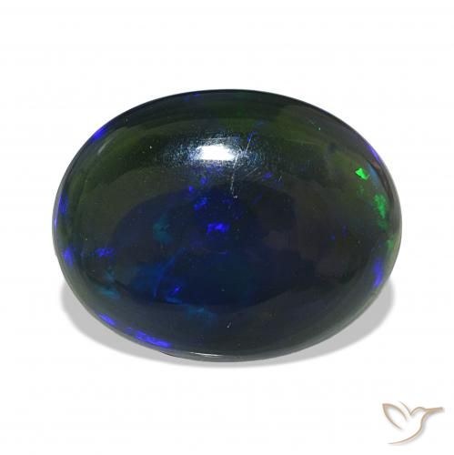 3.18ct Multicolore Opale noire, ovale, Opaque