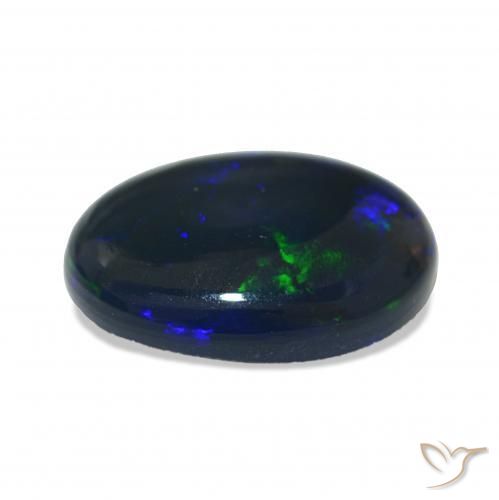 Opale noire Multicolore naturelle ovale, 3.18 ct, Opaque