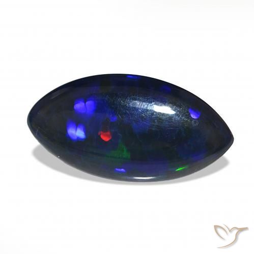 Opale noire Multicolore naturelle Marquise, 3.85 ct, Opaque
