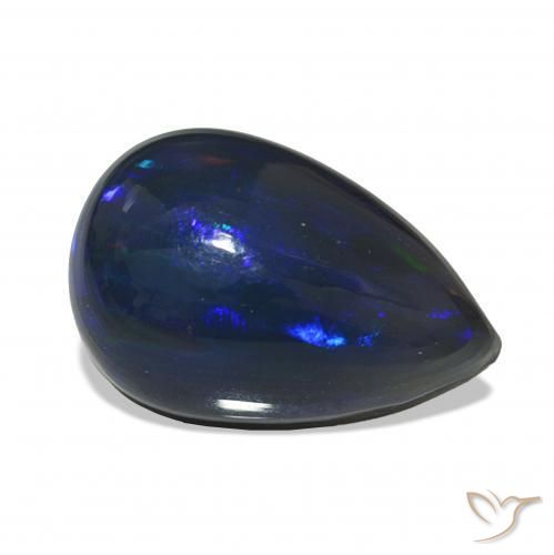 Opale noire Multicolore naturelle En forme de poire, 4.88 ct, Opaque