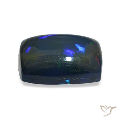 Opale noire Multicolore naturelle Coussin, 2.77 ct, Transparent