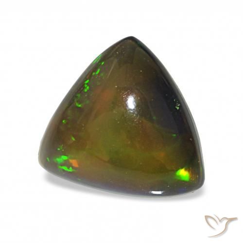 Opale noire Multicolore naturelle Trillion, 3.00 ct, Transparent