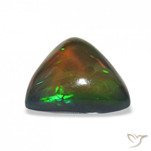 Opale noire Multicolore naturelle Trillion, 3.00 ct, Transparent