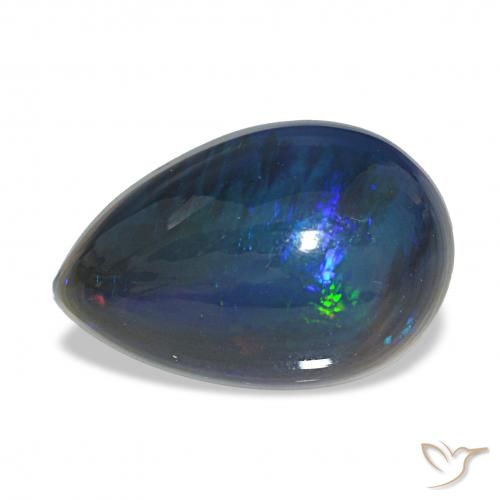 Opale noire Multicolore naturelle En forme de poire, 4.65 ct, Translucide