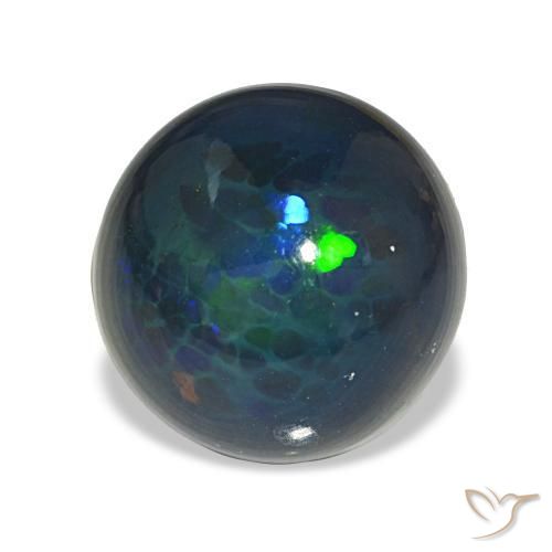 Opale noire Multicolore naturelle Coupe roude, 3.72 ct, Translucide