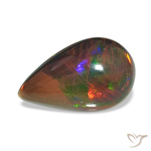 3.95ct Multicolore Opale noire Pierres précieuses, En forme de poire, Opaque