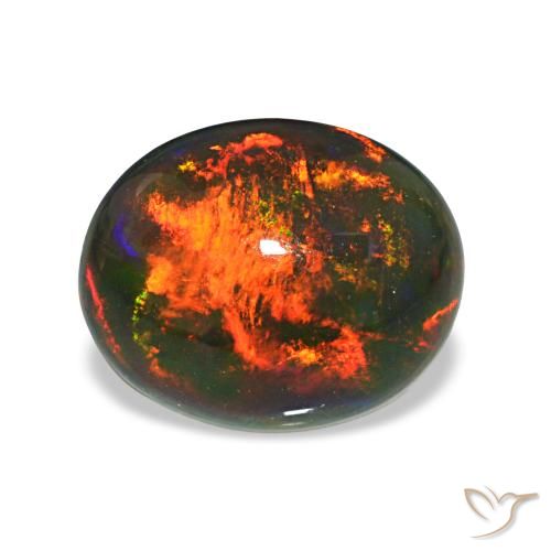 2.46ct Multicolore Opale noire, ovale, Opaque