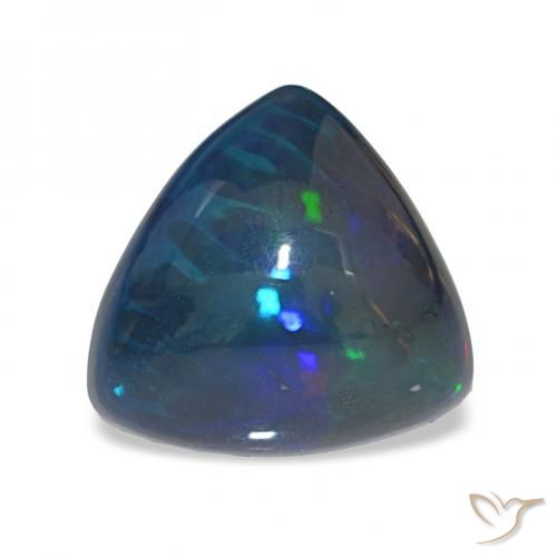 Opale noire Multicolore naturelle Trillion, 4.01 ct, Opaque