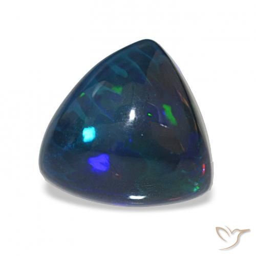 Opale noire Multicolore naturelle Trillion, 4.01 ct, Opaque