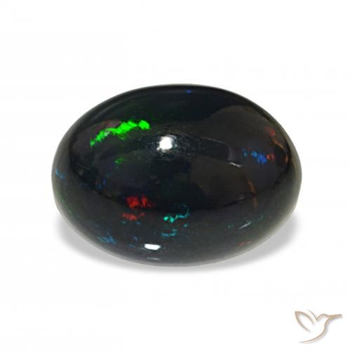 Opale noire Multicolore naturelle ovale, 2.44 ct, Opaque