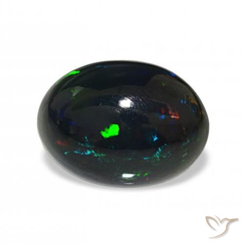 Opale noire Multicolore naturelle ovale, 2.44 ct, Opaque