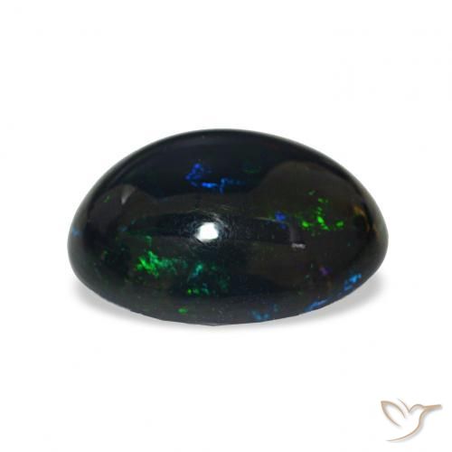 Opale noire Multicolore naturelle ovale, 2.44 ct, Opaque
