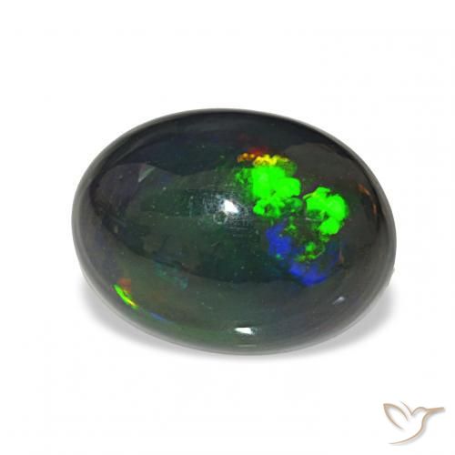 Opale noire Multicolore naturelle ovale, 3.56 ct, Opaque