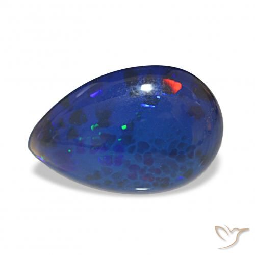 Opale noire Multicolore naturelle En forme de poire, 3.51 ct, Opaque