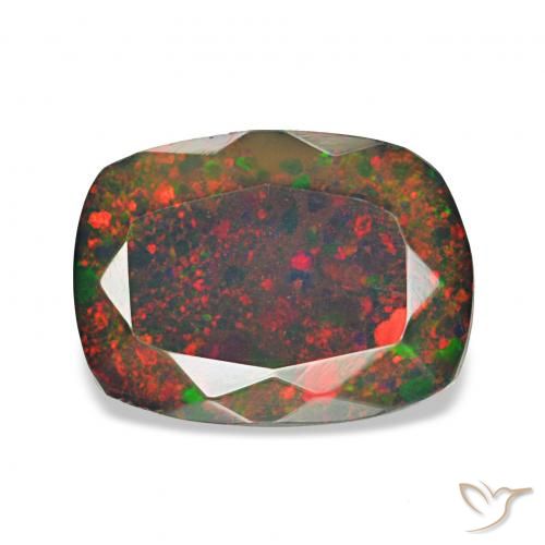 0.90ct Multicolore Opale noire, Coussin, Opaque