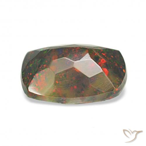 Opale noire Multicolore naturelle Coussin, 0.90 ct, Opaque