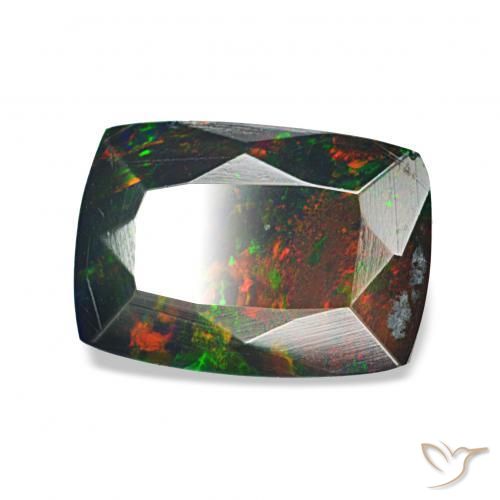 Opale noire Multicolore naturelle Coussin, 1.08 ct, Opaque