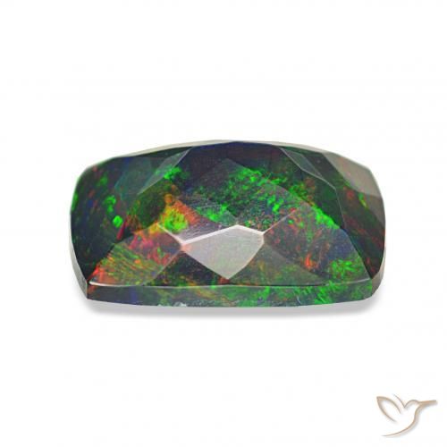 Opale noire Multicolore naturelle Coussin, 1.08 ct, Opaque