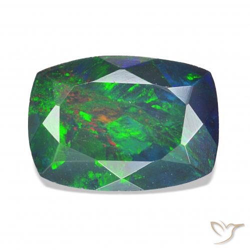 0.96ct Multicolore Opale noire, Coussin, Opaque