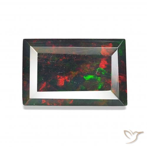 Opale noire Multicolore naturelle Baquette, 1.30 ct, Opaque