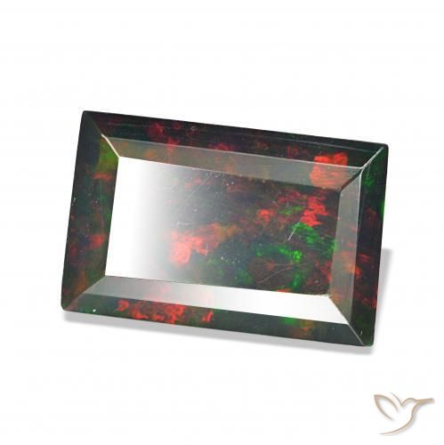 Opale noire Multicolore naturelle Baquette, 1.30 ct, Opaque