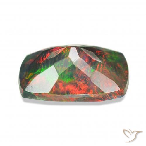 Opale noire Multicolore naturelle Coussin, 1.20 ct, Opaque