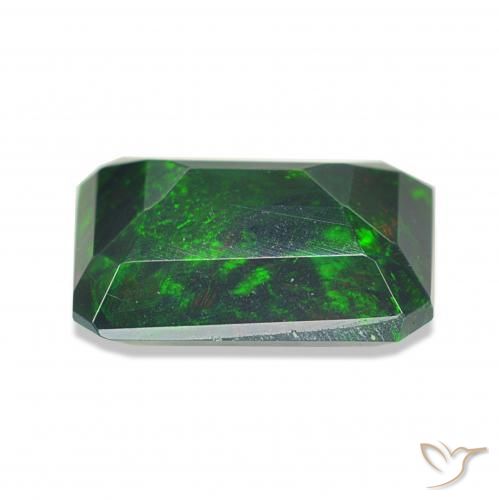 Opale noire Multicolore naturelle Taille émeraude, 0.97 ct, Opaque