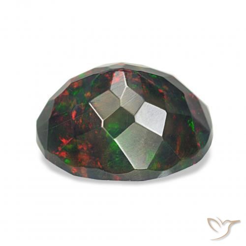 Opale noire Multicolore naturelle ovale, 1.75 ct, Opaque