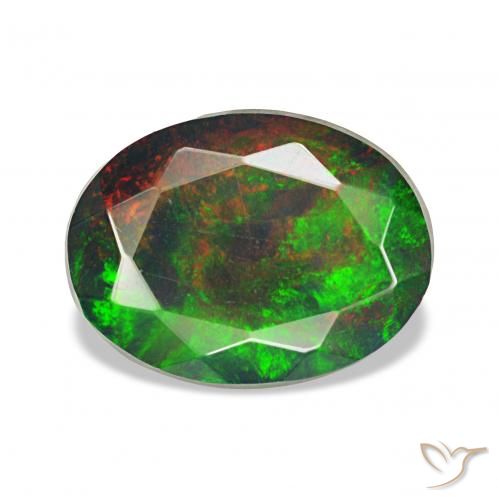 1.31ct Multicolore Opale noire, ovale, Opaque