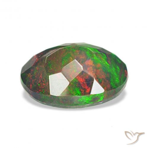 Opale noire Multicolore naturelle ovale, 1.31 ct, Opaque
