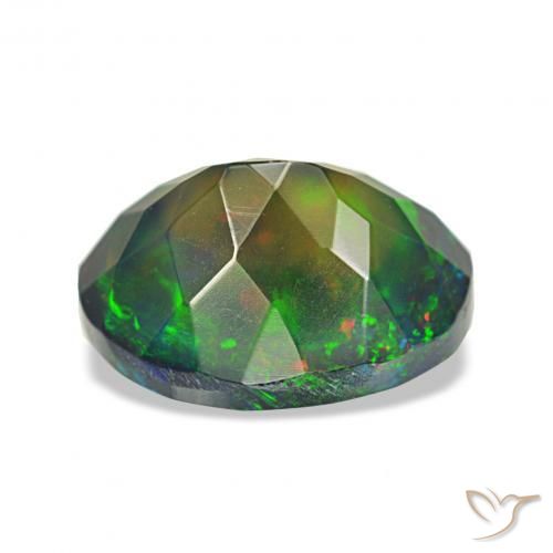Opale noire Multicolore naturelle ovale, 1.55 ct, Opaque