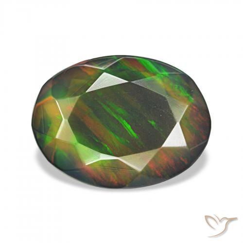 1.10ct Multicolore Opale noire, ovale, Opaque