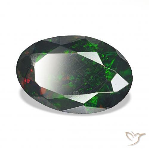 Opale noire Multicolore naturelle ovale, 1.50 ct, Opaque