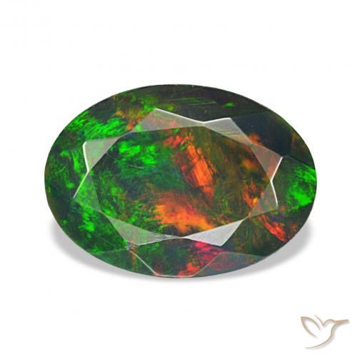 0.90ct Multicolore Opale noire, ovale, Opaque