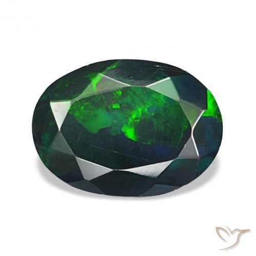 0.98ct Multicolore Opale noire, ovale, Opaque