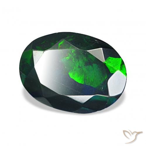 Opale noire Multicolore naturelle ovale, 0.98 ct, Opaque