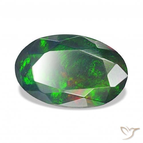Opale noire Multicolore naturelle ovale, 1.81 ct, Opaque