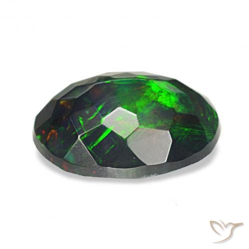 Opale noire Multicolore naturelle ovale, 1.30 ct, Opaque