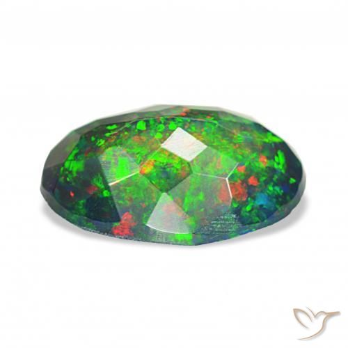 Opale noire Multicolore naturelle ovale, 1.92 ct, Opaque