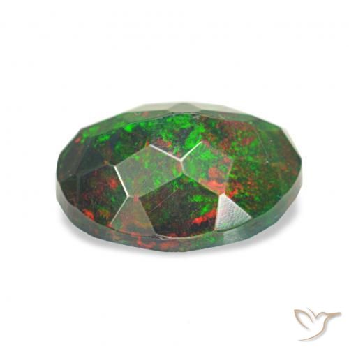 Opale noire Multicolore naturelle ovale, 0.83 ct, Opaque