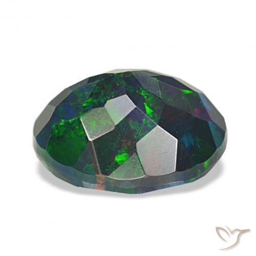 Opale noire Multicolore naturelle ovale, 1.76 ct, Opaque