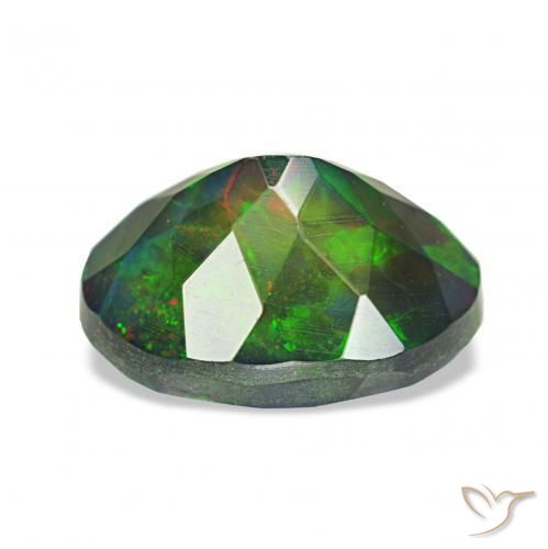 Opale noire Multicolore naturelle ovale, 1.60 ct, Opaque